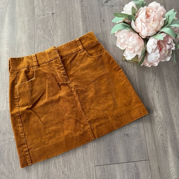 J. Crew Cognac Brown Corduroy Mini Skirt - Picture 1 of 2